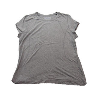 Tek Gear Women's Heather Gray T Shirt Athletic Fit Short Sleeve Crew Neck XL